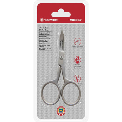 HUSQVARNA® VIKING® 4in/10.2cm Micro Tip Curved Blade Scissors
