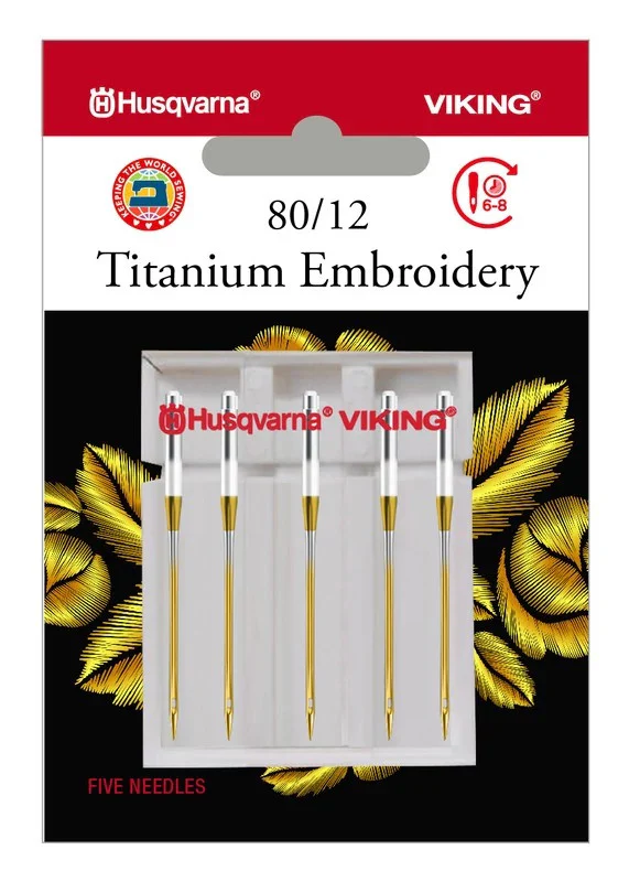 HV Embroidery Titanium Size 80-12 5-pack